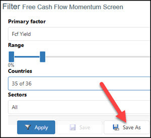 Save as many stock screens as you like