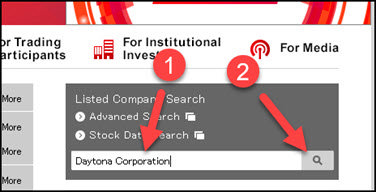 Type the company name and click the magnifying glass icon