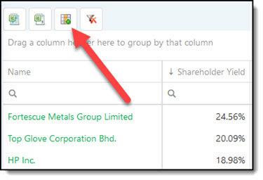 Add Shareholder Yield as an output column