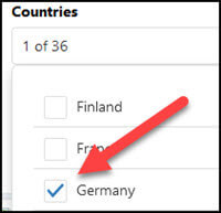 Aktivieren Sie das Kontrollkästchen neben Deutschland