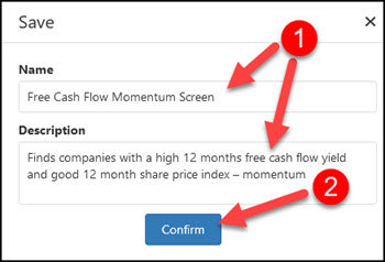 Change the stock screen name and description